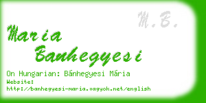 maria banhegyesi business card