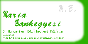 maria banhegyesi business card